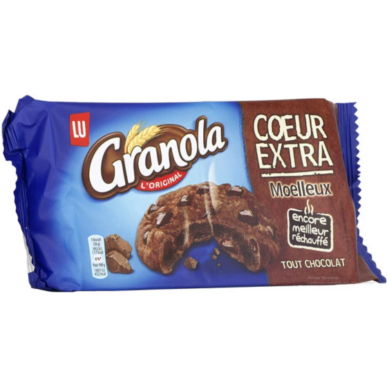 COOKIES COEUR EXTRA MOELLEUX TOUT CHOCOLAT GRANOLA LU 182G