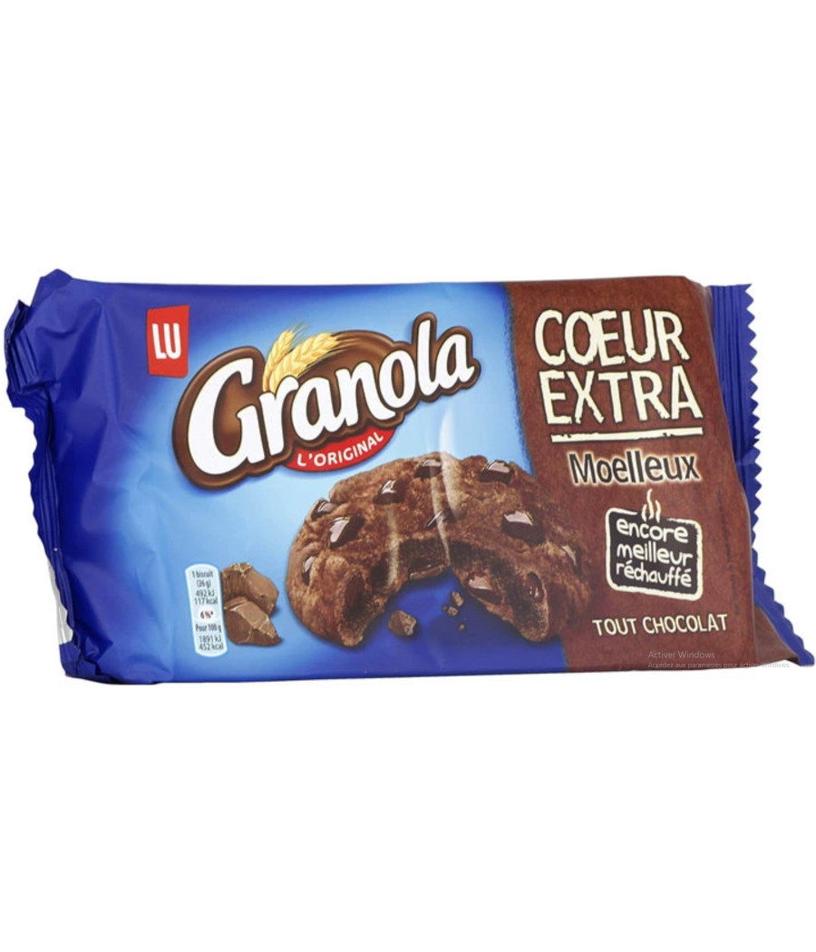 COOKIES COEUR EXTRA MOELLEUX TOUT CHOCOLAT GRANOLA LU 182G