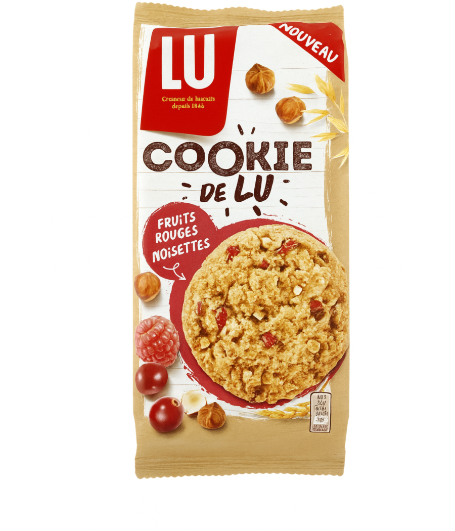COOKIE DE FRUITS ROUGES NOISETTES  LU 160G