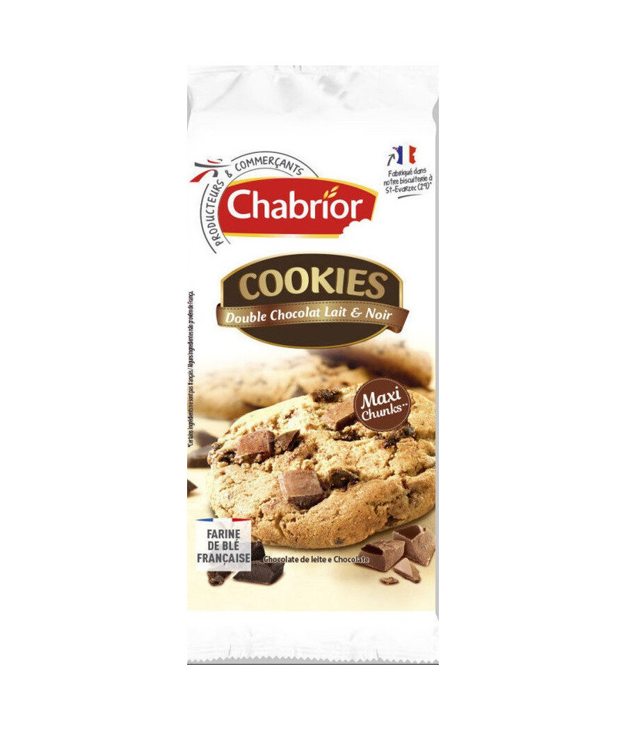 COOKIES DOUBLE CHOCOLAT LAIT & NOIR CHABRIOR 200G
