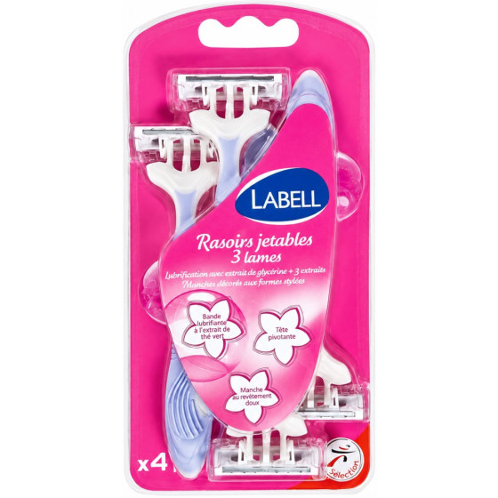 RASOIRS JETABLE FEMMES LABELL 3 LAMES X4