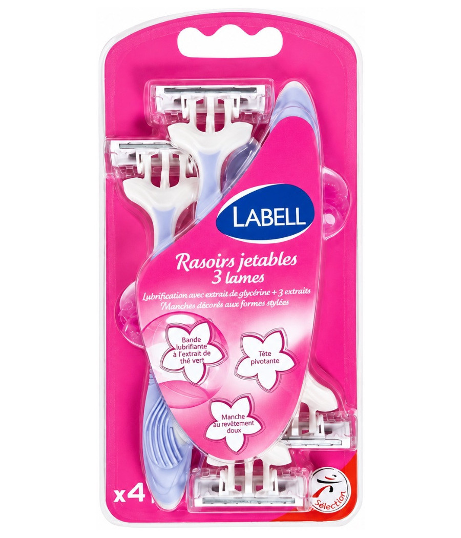 RASOIRS JETABLE FEMMES LABELL 3 LAMES X4