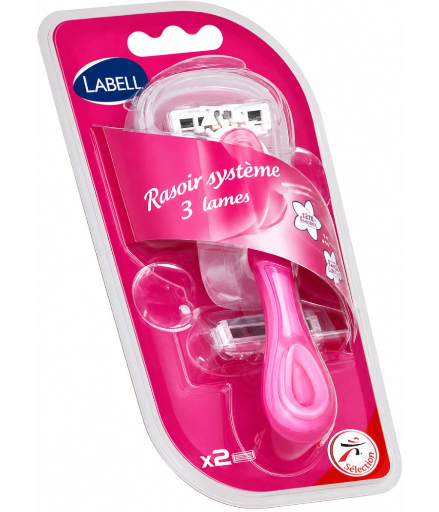 RASOIRS FEMMES LABELL 3 LAMES TÊTE PIVOTANTE X2