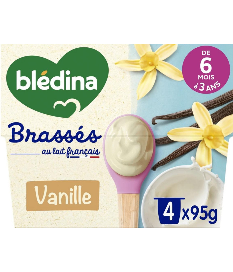DESSERTS BLÉDINA BRASSÉS AU LAIT FRANÇAIS VANILLE 4X95G