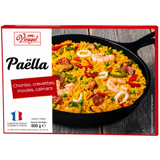 PAËLLA VIVAGEL CHORIZO CREVETTES MOULES ET CALMARS 600G