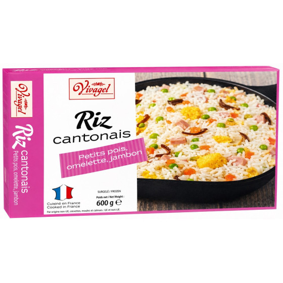 RIZ CANTONAIS VIVAGEL PETITS POIS OMELETTE ET JAMBON 600G