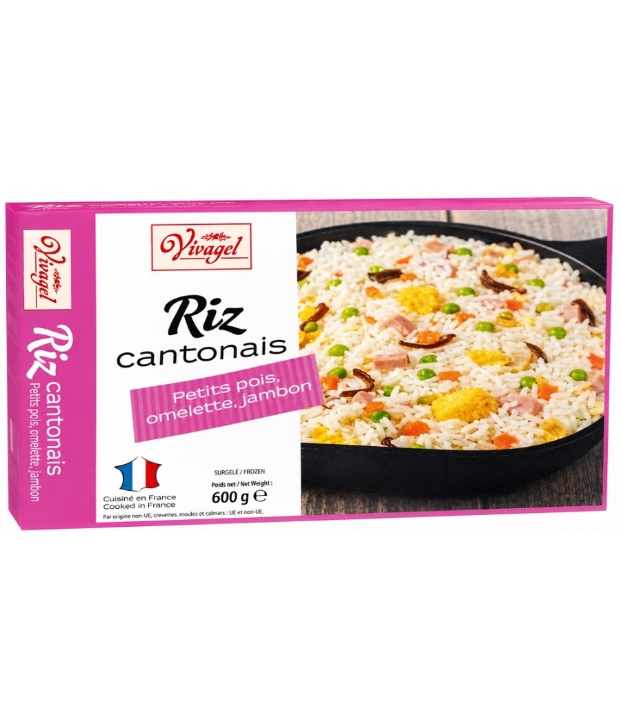 RIZ CANTONAIS VIVAGEL PETITS POIS OMELETTE ET JAMBON 600G