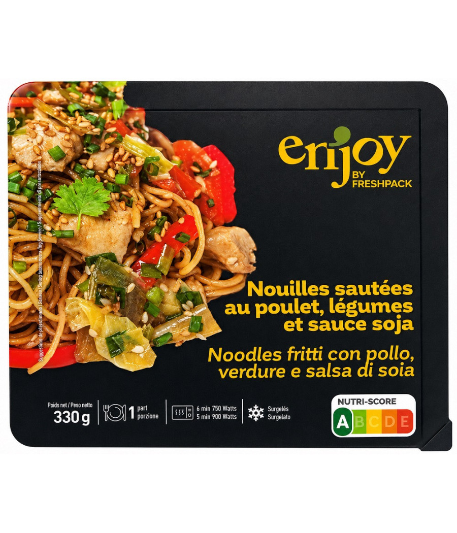 NOUILLES AUX POULET LÉGUME ET SAUCE SOJA ENJOY BY FRESHPACK 330G