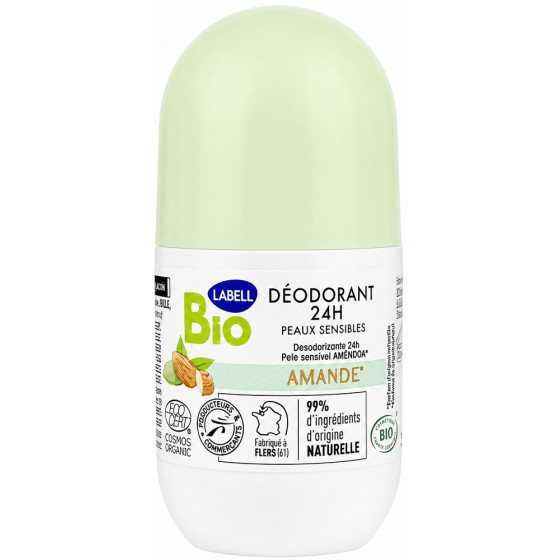 DÉODORANT LABELL BIO AMANDE COSMOS 24H PEAUX SENSIBLE 50ML