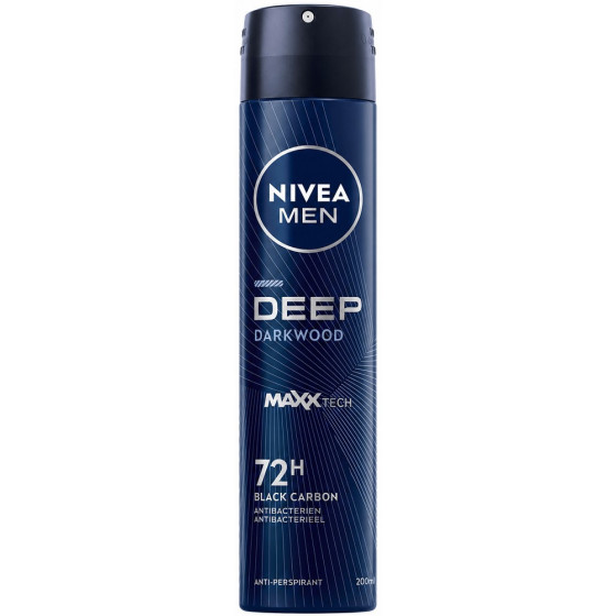 DÉODORANT NIVEA MEN DEEP DARKWOOD BLACK CHARDON 72H 200ML