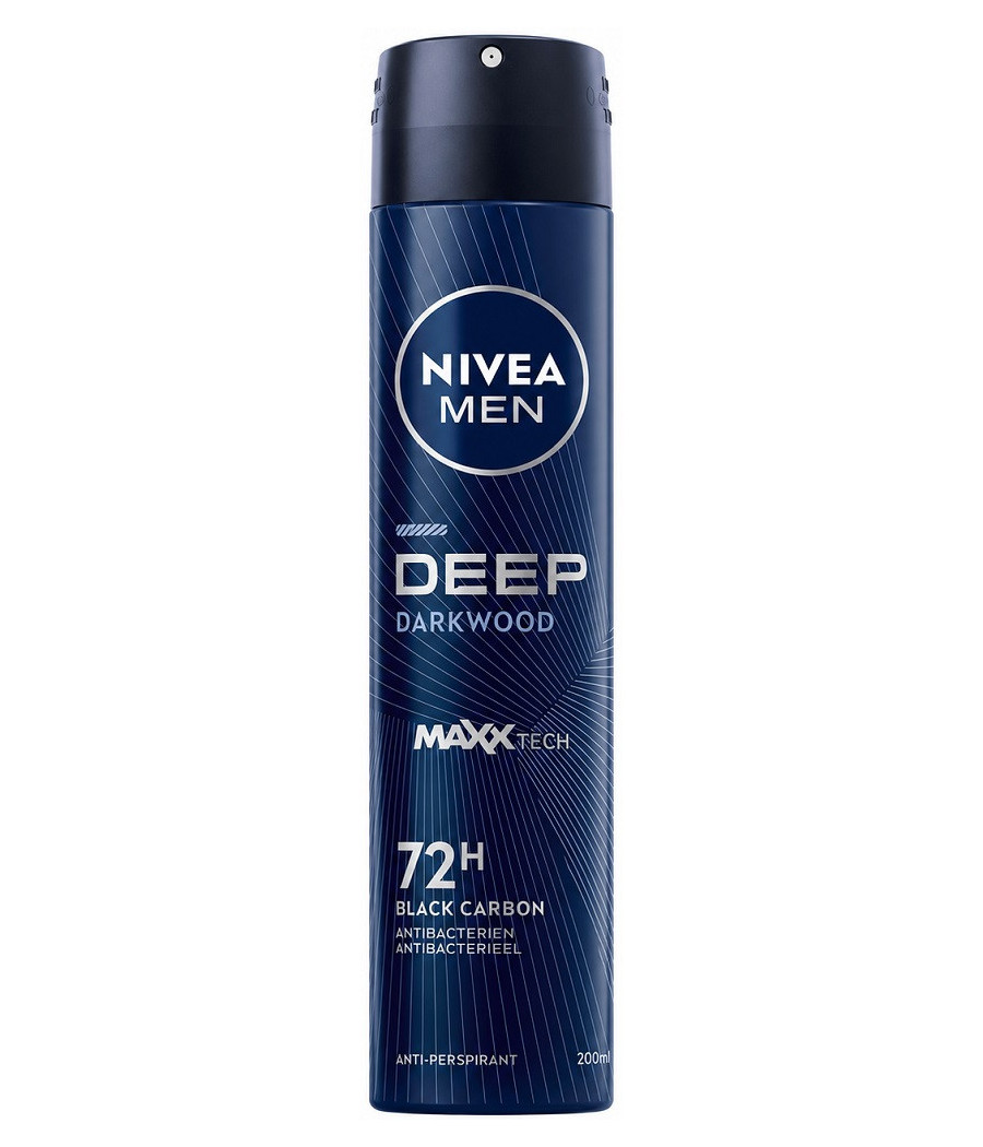 DÉODORANT NIVEA MEN DEEP DARKWOOD BLACK CHARDON 72H 200ML