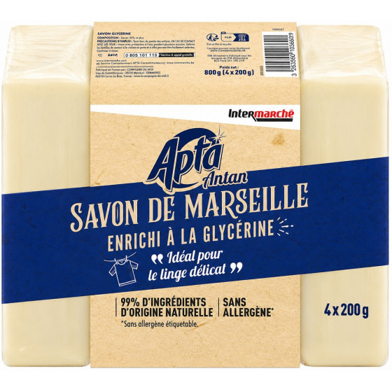 SAVON DE MARSEILLE APTA À LA GLYCERINE 4 X 200G