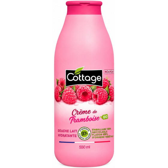 CRÈME DOUCHE COTTAGE FRAMBOISE BIO HYDRATANT 550ML
