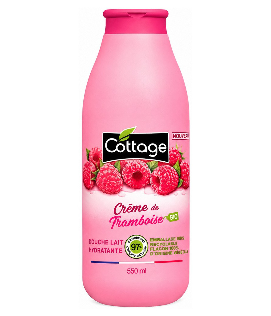 CRÈME DOUCHE COTTAGE FRAMBOISE BIO HYDRATANT 550ML