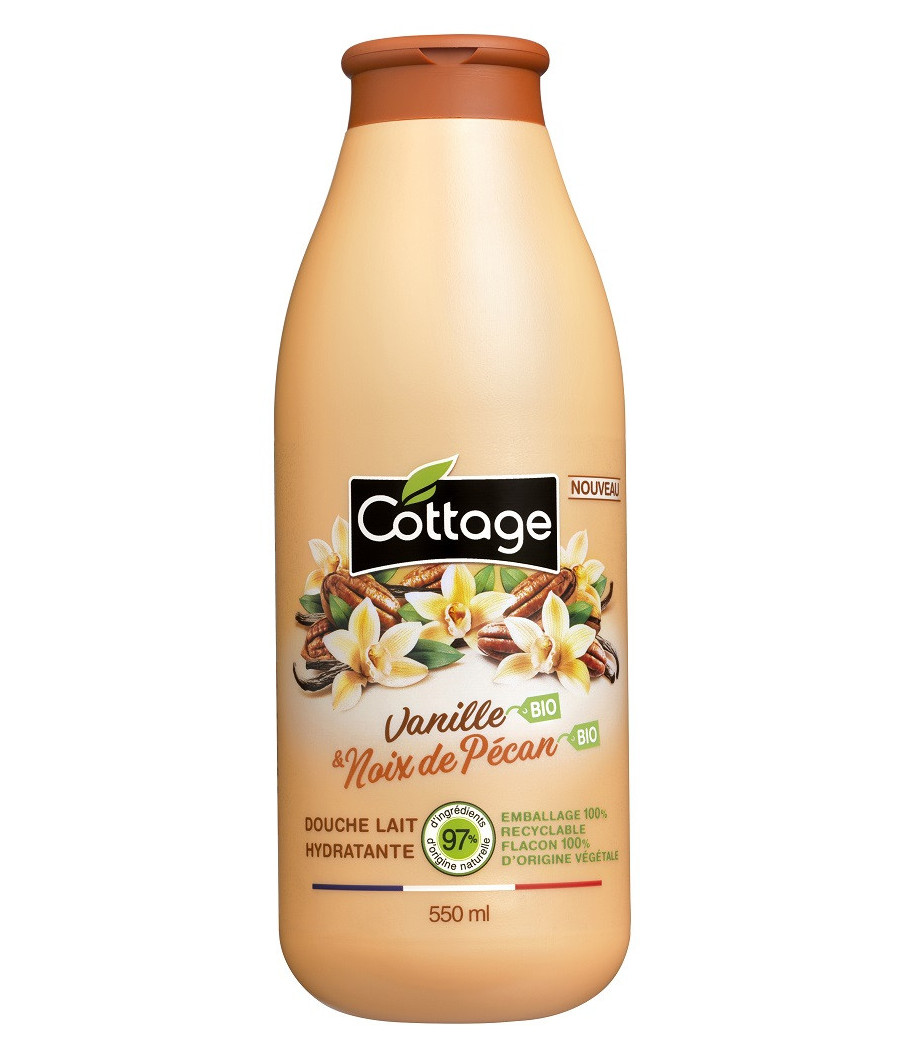 DOUCHE LAIT COTTAGE VANILLE NOIX DE PECAN HYDRATANTE 550ML