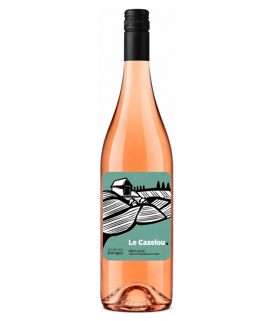 BOUTEILLE DE VIN ROSÉ LE CAZELOU PAYS D'OC 75CL