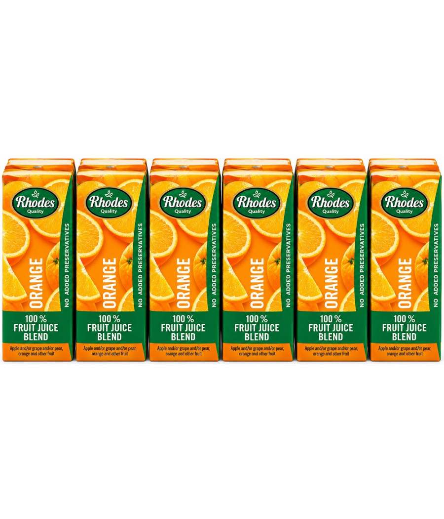 BRIQUES DE JUS RHODES ORANGE 6 X 20CL