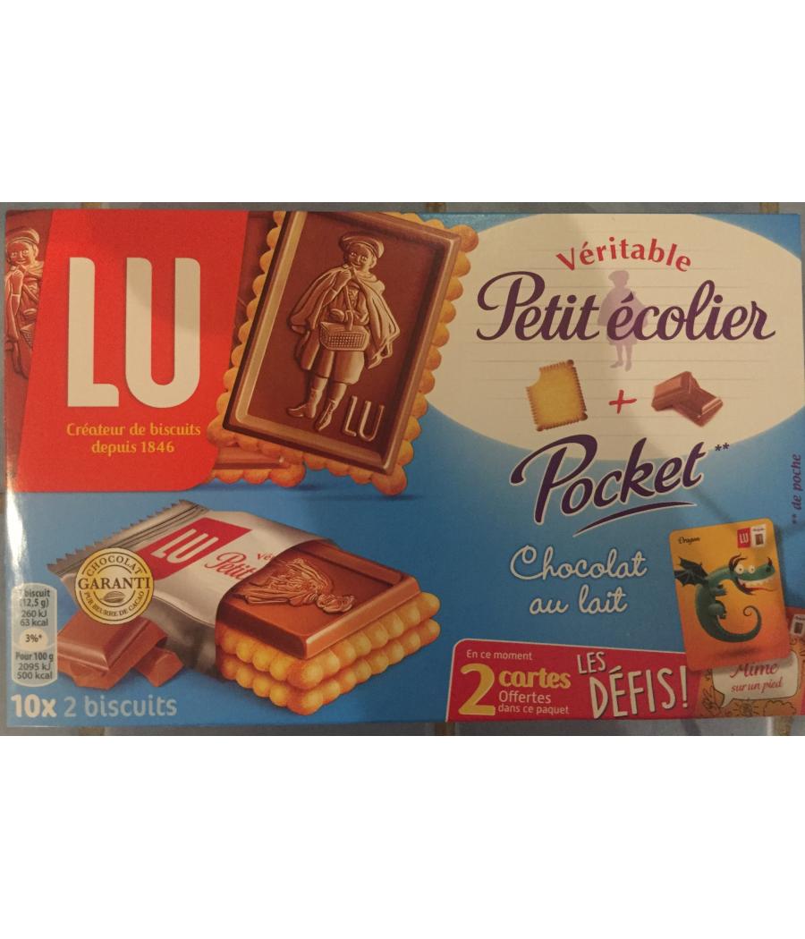 VERITABLE PETIT ECOLIER POCKET CHOCOLAT AU LAIT LU 10 X 25G