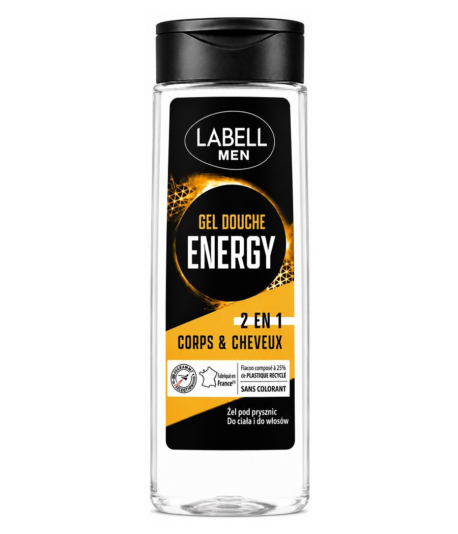GEL DOUCHE LABELL MEN ENERGY 2EN1 CORPS ET CHEVEUX 250ML