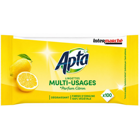 LINGETTES APTA MULTI USAGE CITRON X100