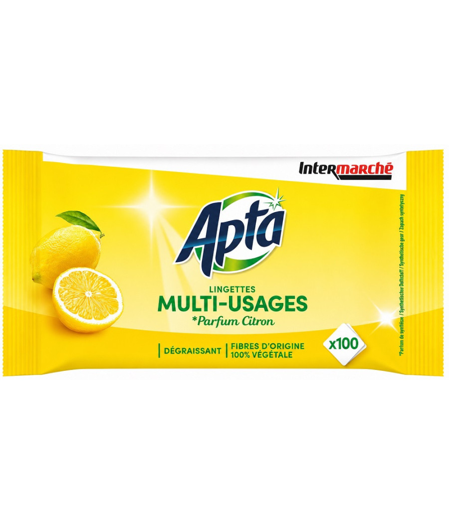 LINGETTES APTA MULTI USAGE CITRON X100