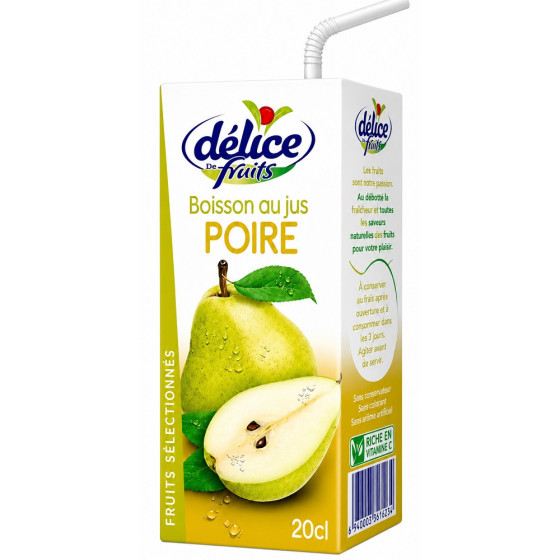 BRIQUE DE JUS DÉLICE DE FRUITS POIRE 20CL