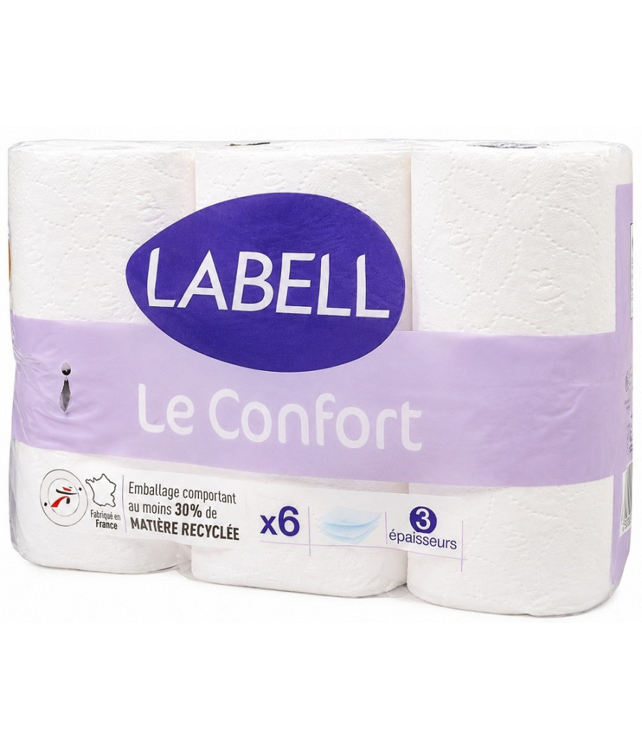 PAPIER TOILETTE LABELL LE CONFORT 3 ÉPAISSEURS X6