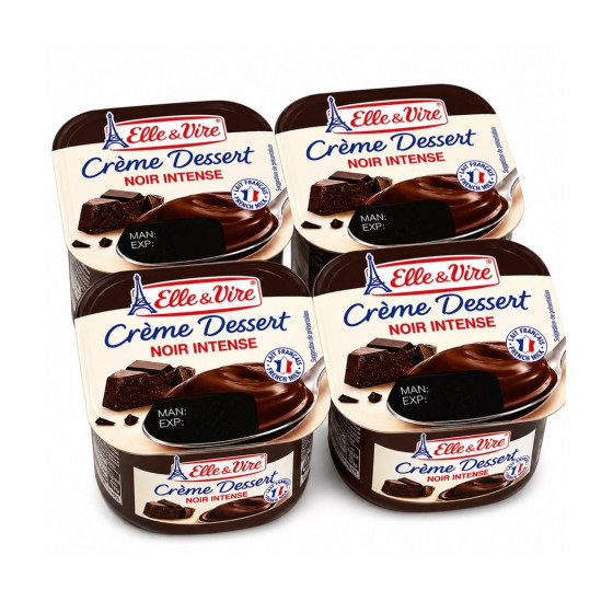 CRÈMES DESSERT ELLE & VIRE CHOCOLAT NOIR INTENSE 4 X 100G