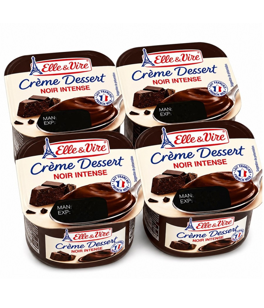 CRÈMES DESSERT ELLE & VIRE CHOCOLAT NOIR INTENSE 4 X 100G