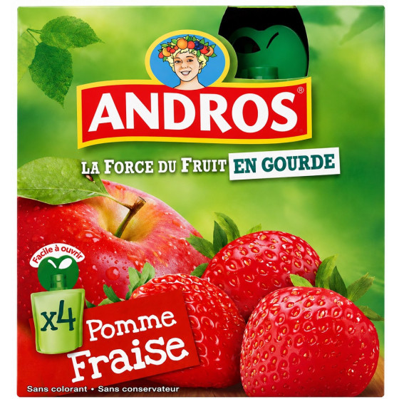 COMPOTES ANDROS POMME FRAISE 4 X 100G