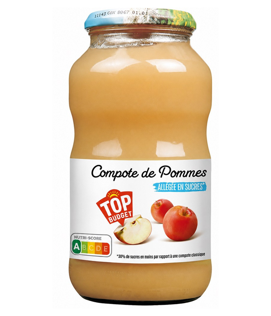 COMPOTE TOP BUDGET POMMES ALLEGÉE EN SUCRES 710G
