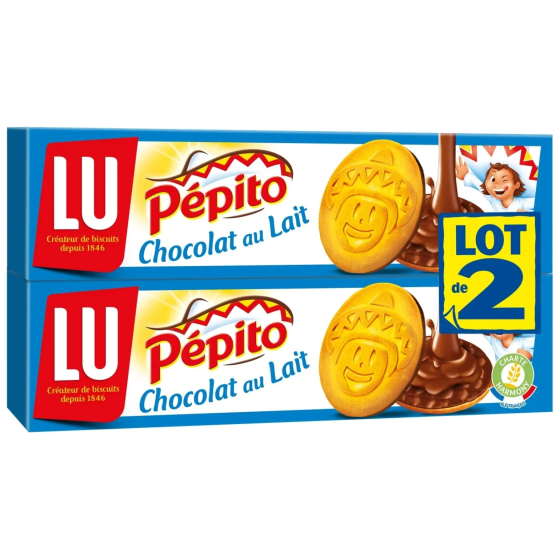 PEPITO BISCUITS AUX CHOCOLAT AU LAIT LU 2 x 192G
