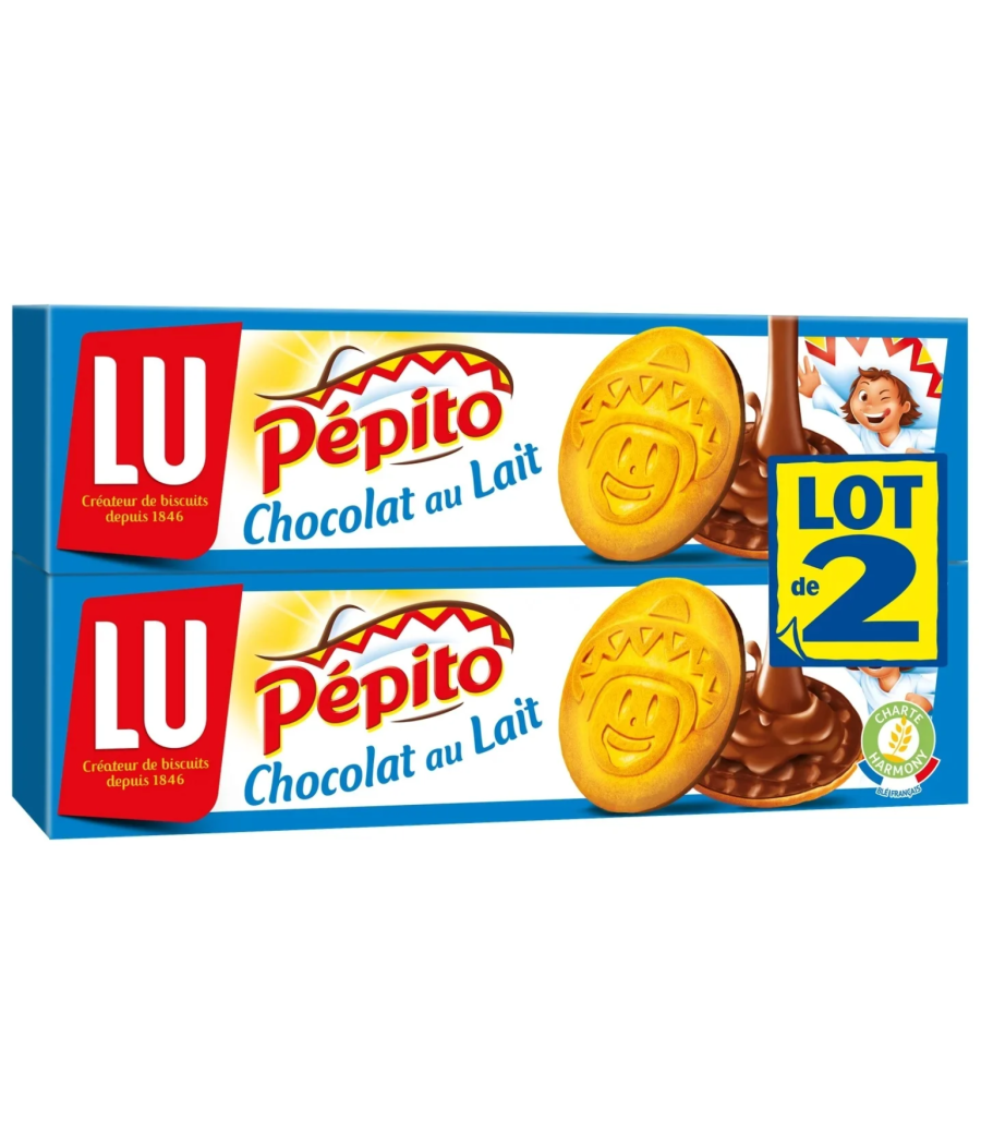PEPITO BISCUITS AUX CHOCOLAT AU LAIT LU 2 x 192G