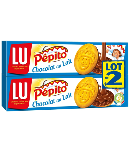 PEPITO BISCUITS AUX CHOCOLAT AU LAIT LU 2 x 192G