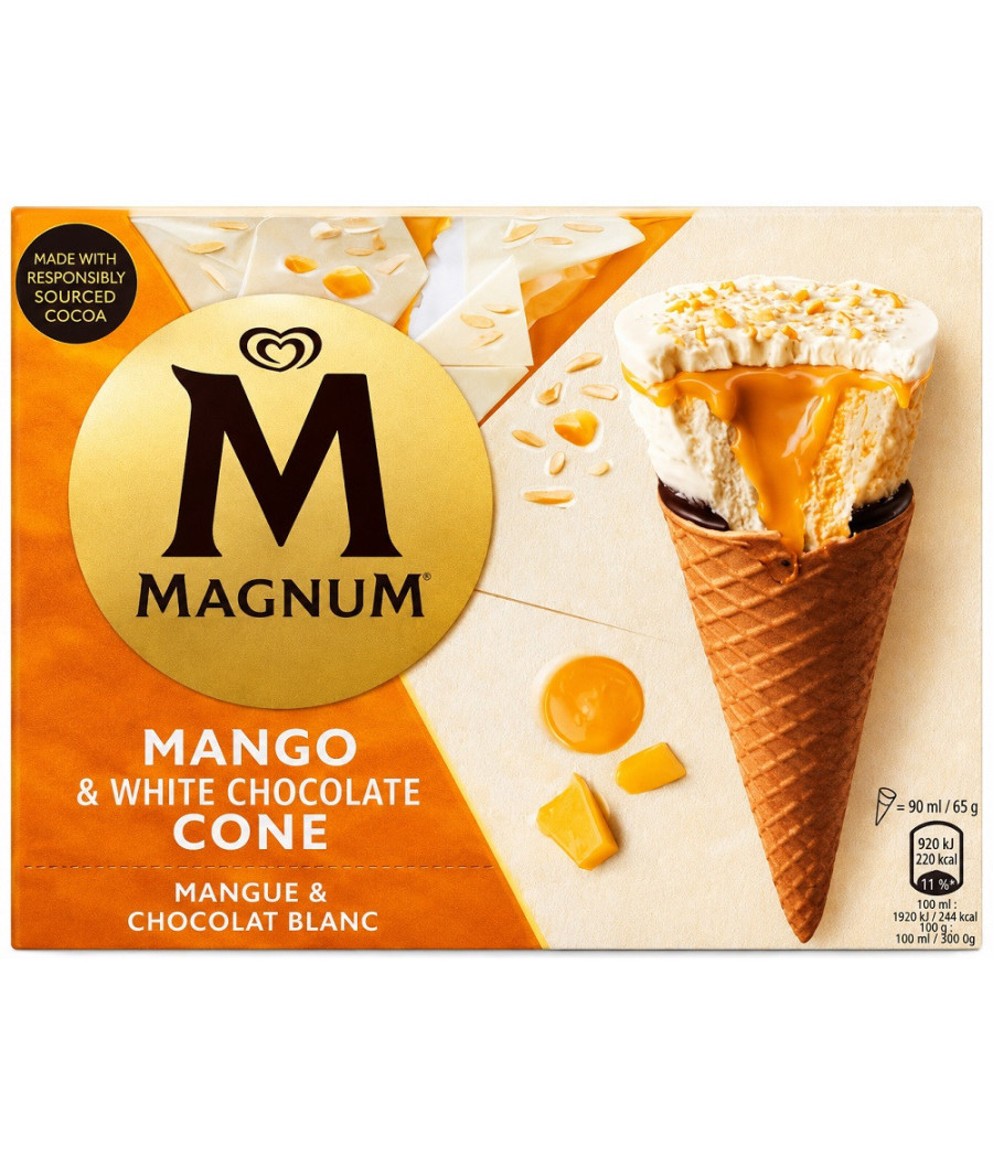 GLACES MAGNUM MANGUE & CHOCOLAT BLANC 260G