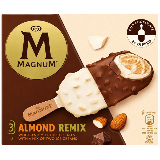 GLACES BATONNET MAGNUM AMANDES REMIX 198G
