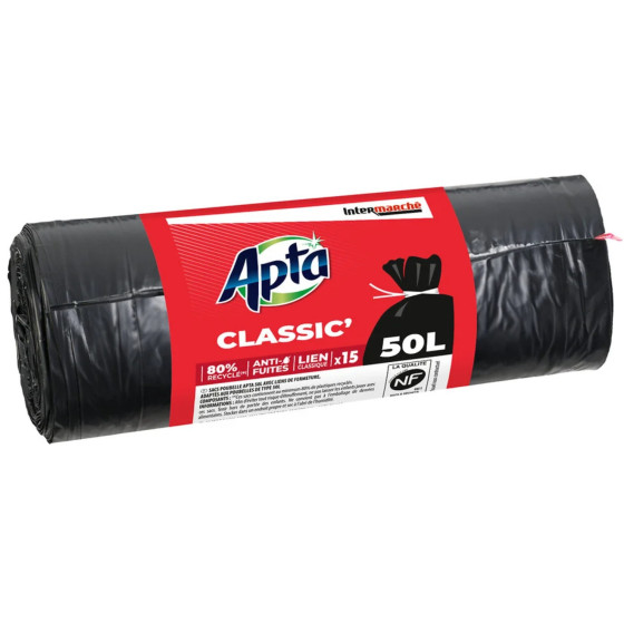 SAC POUBELLE CLASSIC APTA 15X50L