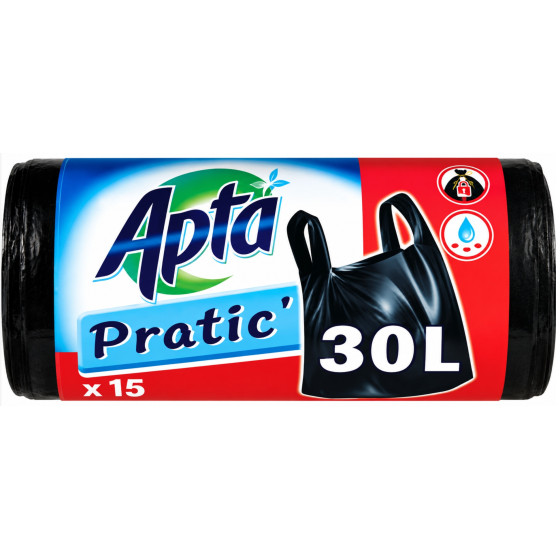 SAC POUBELLE POIGNEES APTA 15X30L