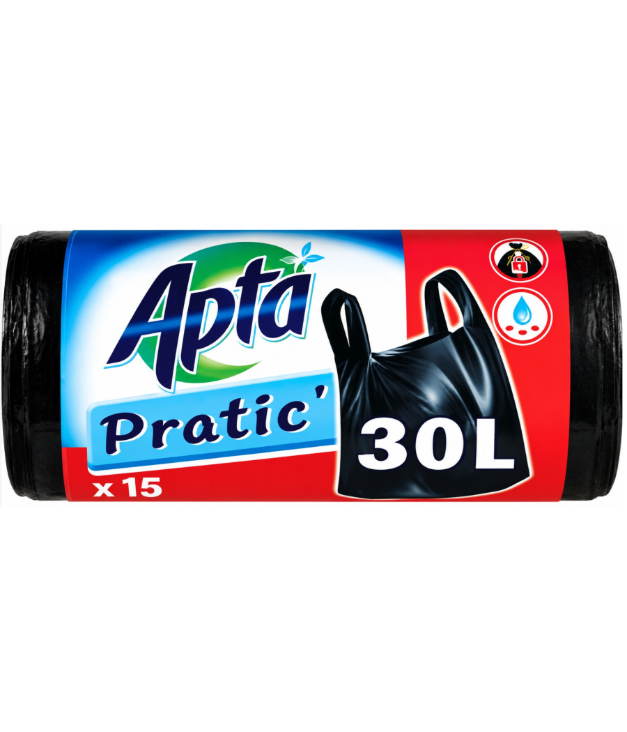 SAC POUBELLE POIGNEES APTA 15X30L