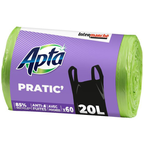 SAC POUBELLE POIGNEES APTA 60X20L