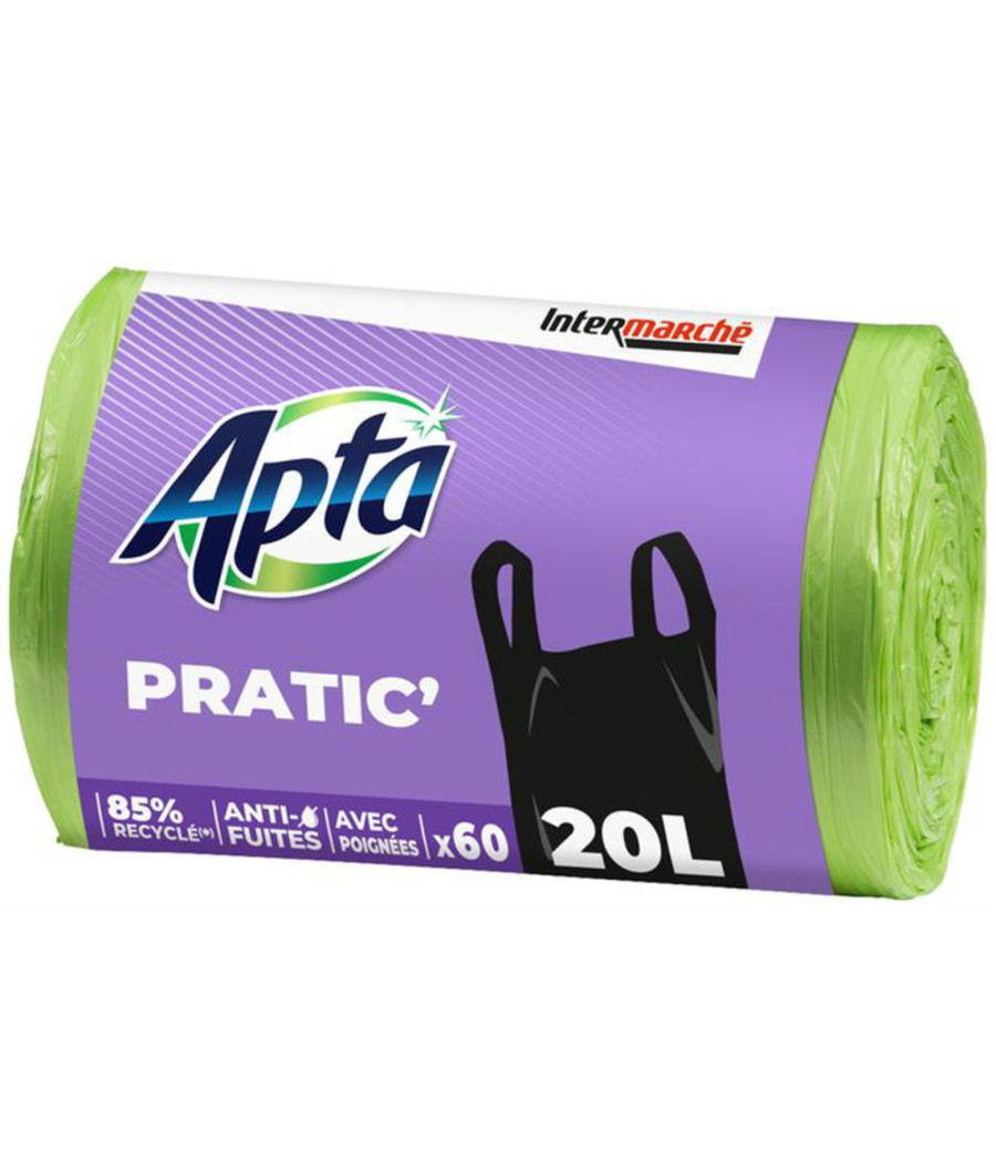 SAC POUBELLE POIGNEES APTA 60X20L