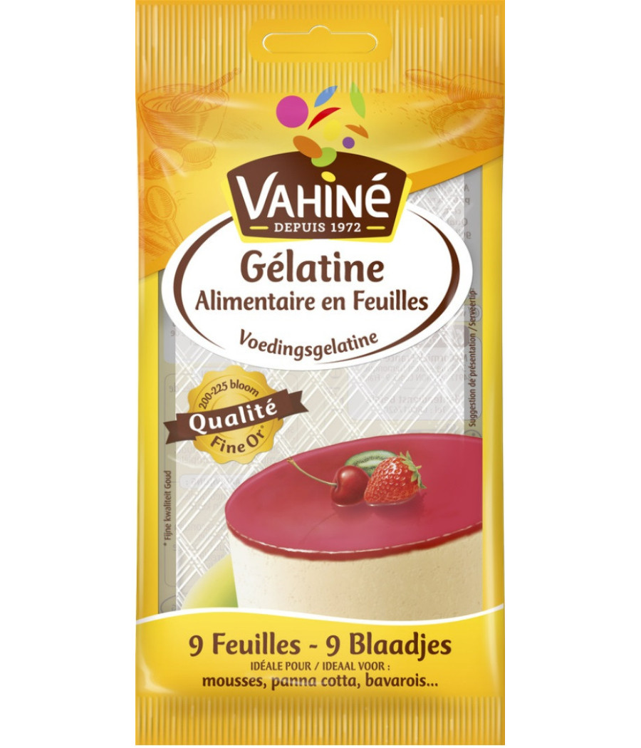 GELATINE ALIMENTAIRE EN FEUILLES VAHINE 17G