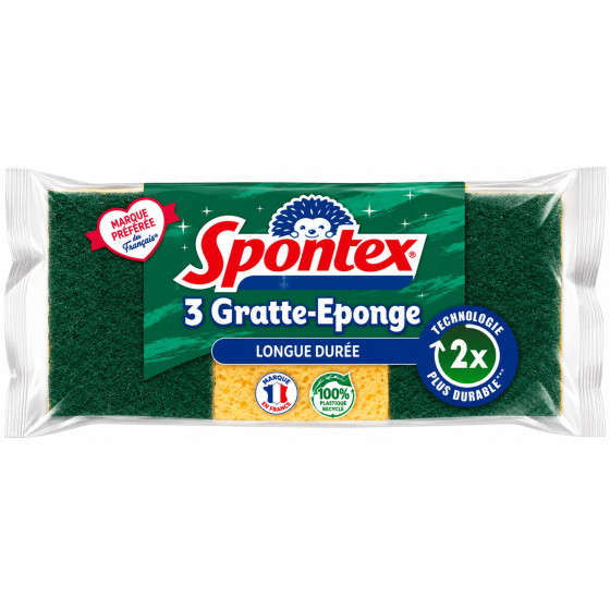EPONGE GRATTANTE LONGUE DUREE SPONTEX X3