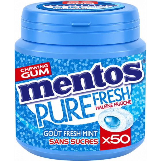 CHEWING-GUM PURE FRESH MINT SANS SUCRES MENTOS 100G