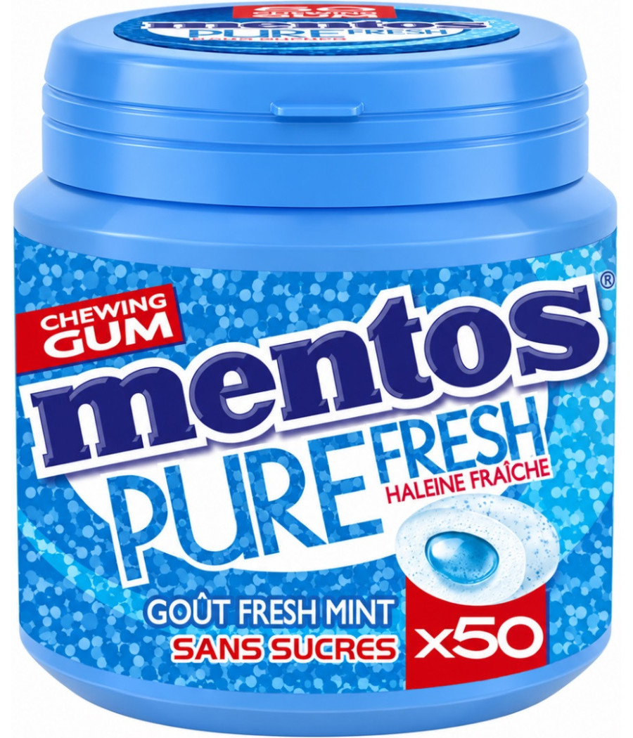 CHEWING-GUM PURE FRESH MINT SANS SUCRES MENTOS 100G