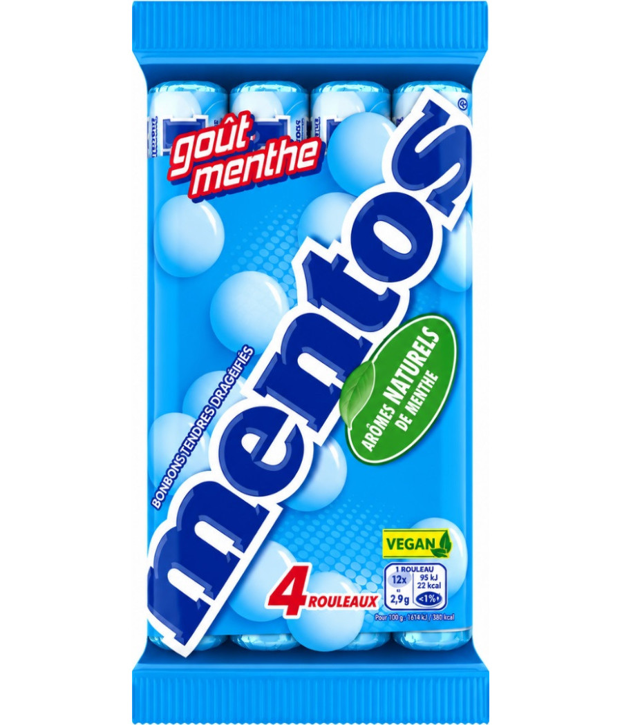BONBON ROULEAU GOUT MENTHE MULTIPACK MENTOS X4 152G