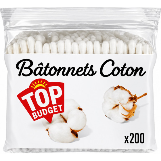 BATONNETS DE COTON TIGE TOP BUDGET X200