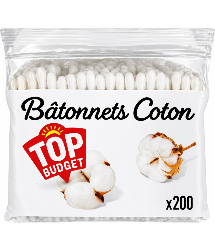 BATONNETS DE COTON TIGE TOP BUDGET X200