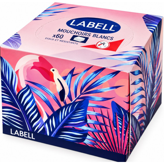 BOÎTE DE MOUCHOIRS CUBE JUNGLE 3 PLIS LABELL X60