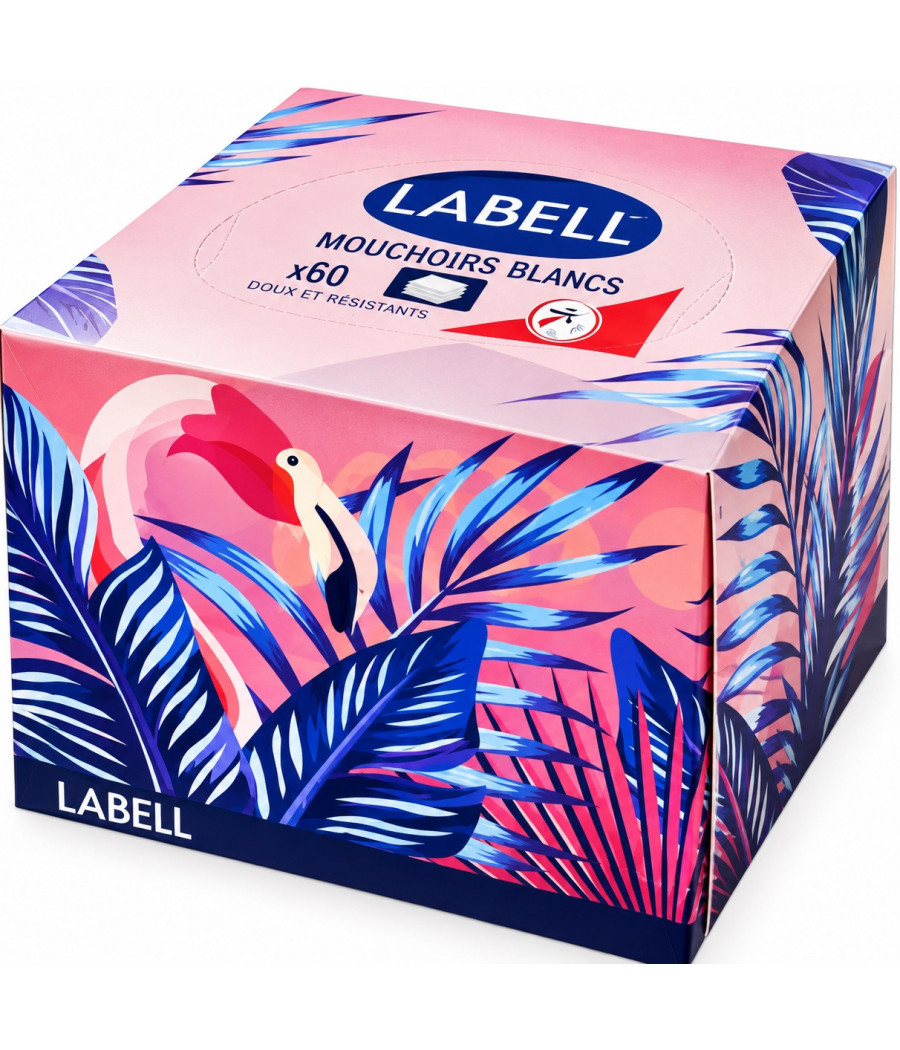 BOÎTE DE MOUCHOIRS CUBE JUNGLE 3 PLIS LABELL X60